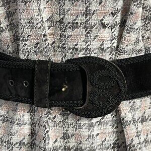 SOLSTIZIA belt Vintage belt Belt made in Italy Women's wide belt size M Black su
